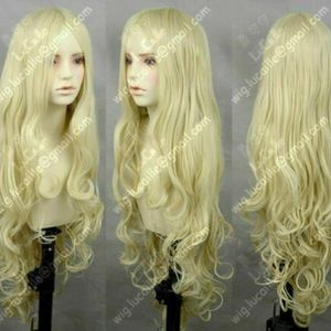 Long Blonde Wig with Curl